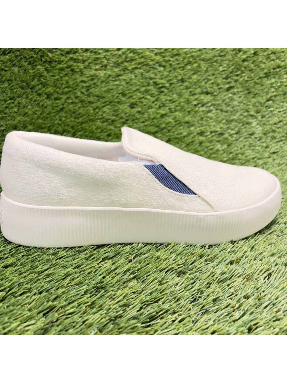 Allbirds Lounger Lift Womens Size 9.5 Ivory Blue Athletic Slip On Shoes Sneakers